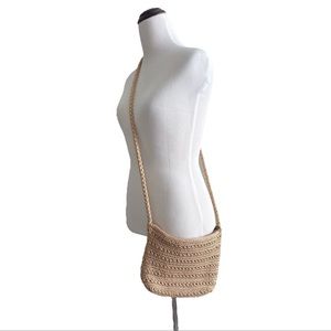 Croft & borrow tan crochet crossbody bag